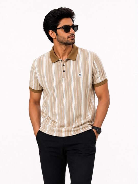 Newzy Waffle All-Over Printed Collar T-Shirt