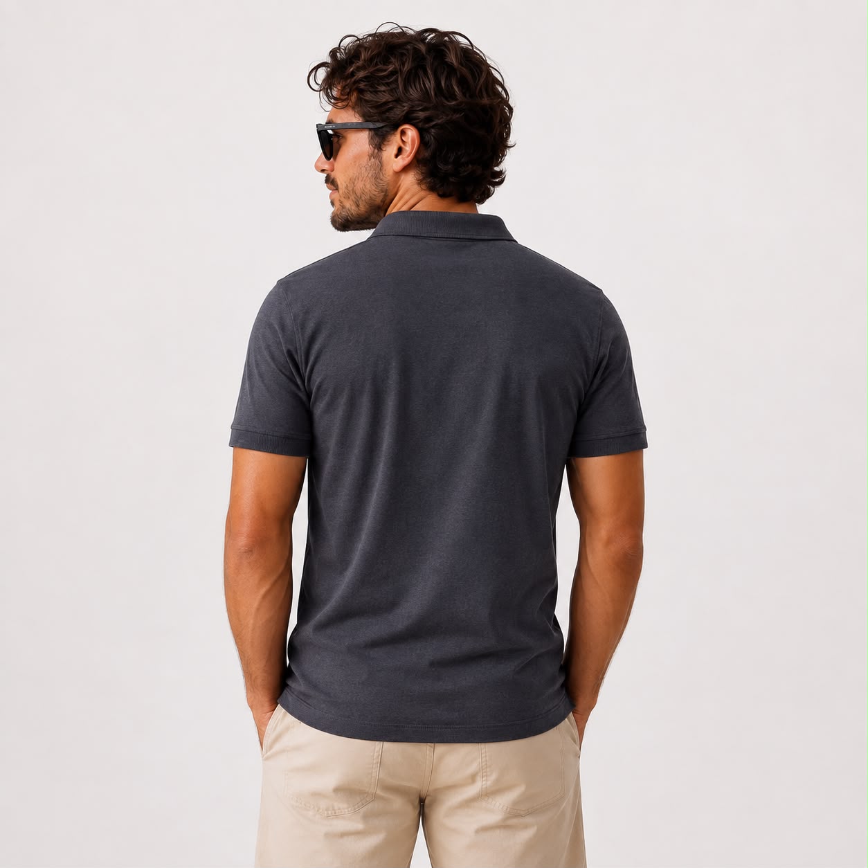 Men's Interlock Cotton Collar T-Shirt - Image 2