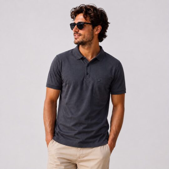 Men's Interlock Cotton Collar T-Shirt