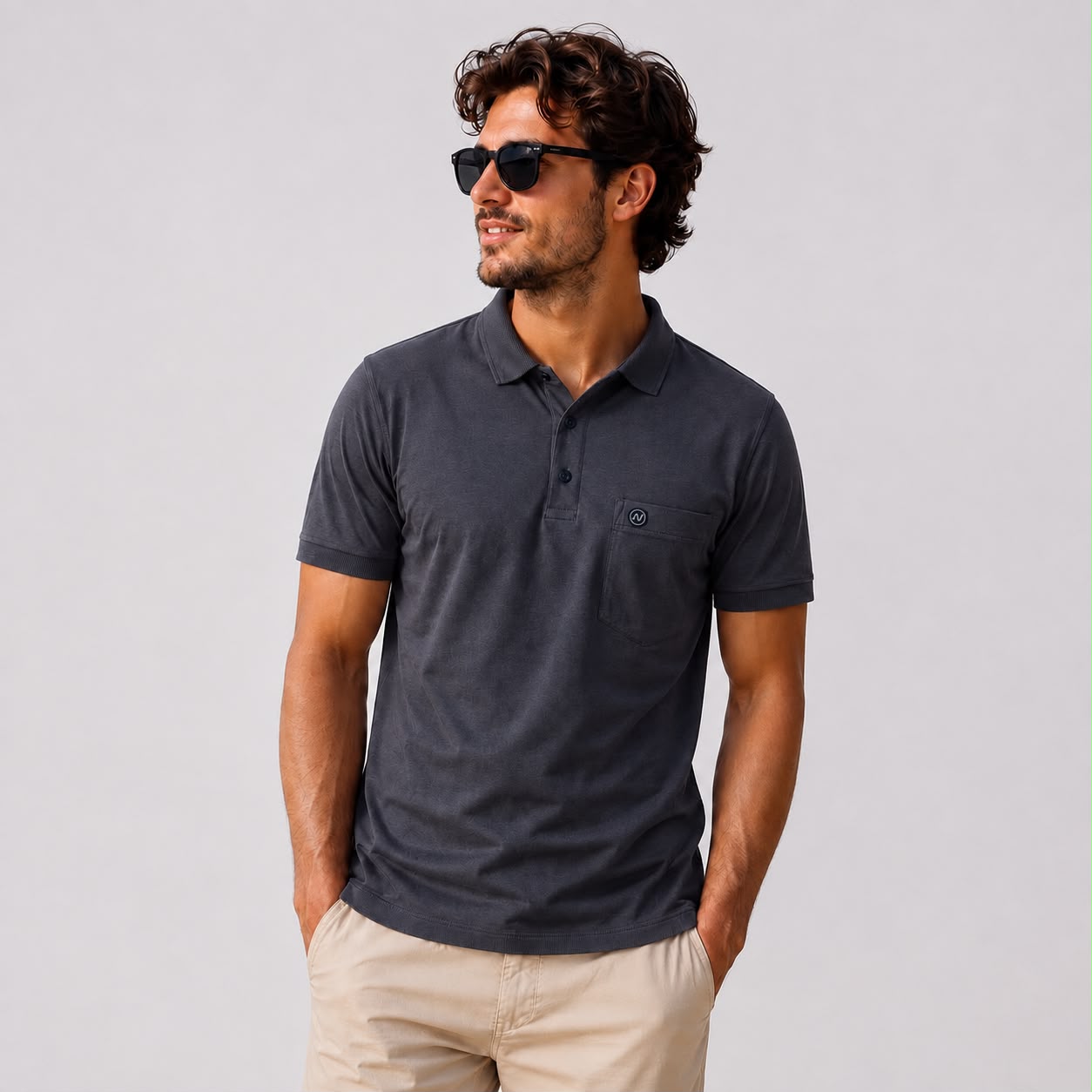 Men's Interlock Cotton Collar T-Shirt