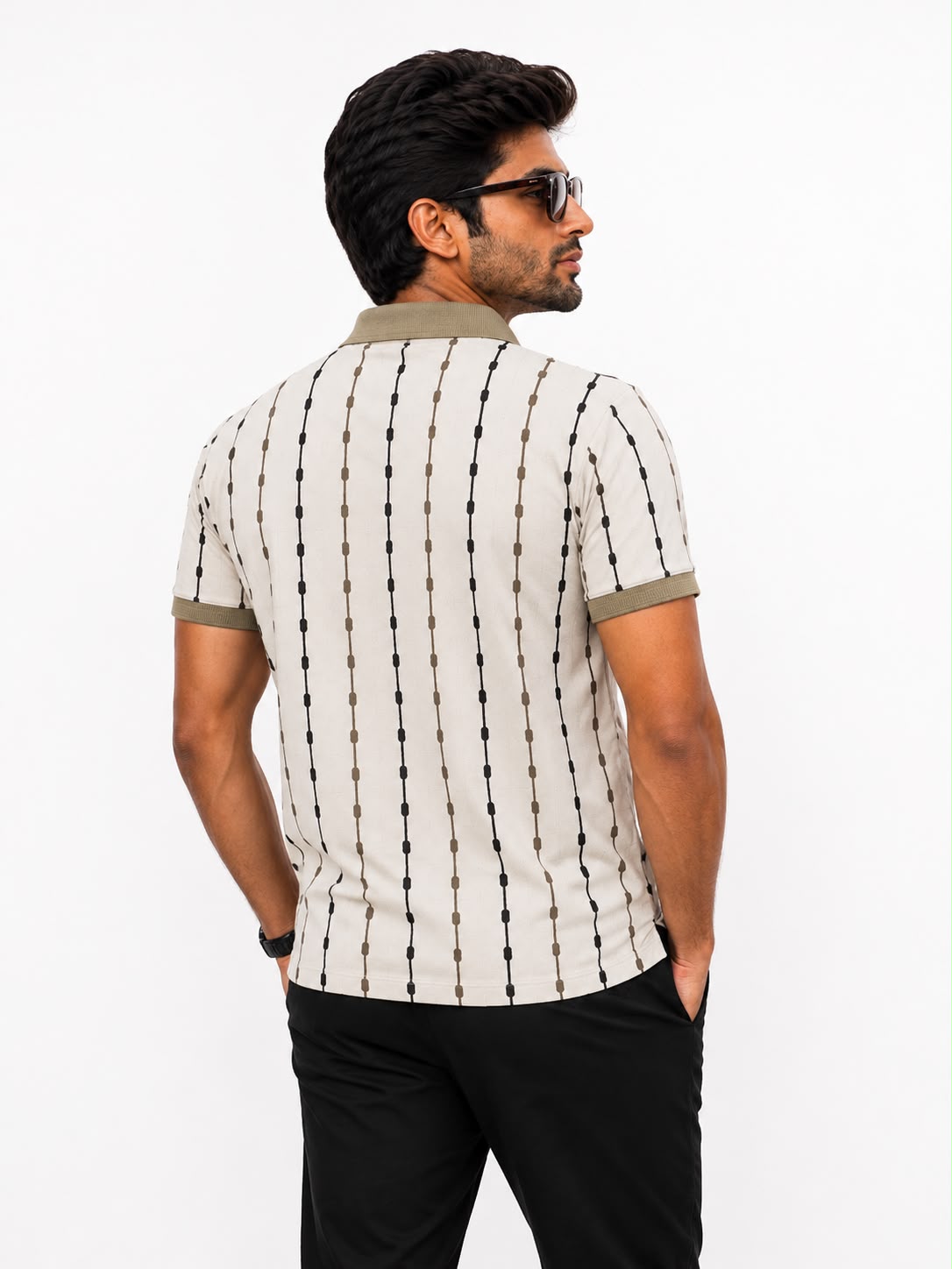 Newzy Waffle All-Over Printed Collar T-Shirt - Image 8