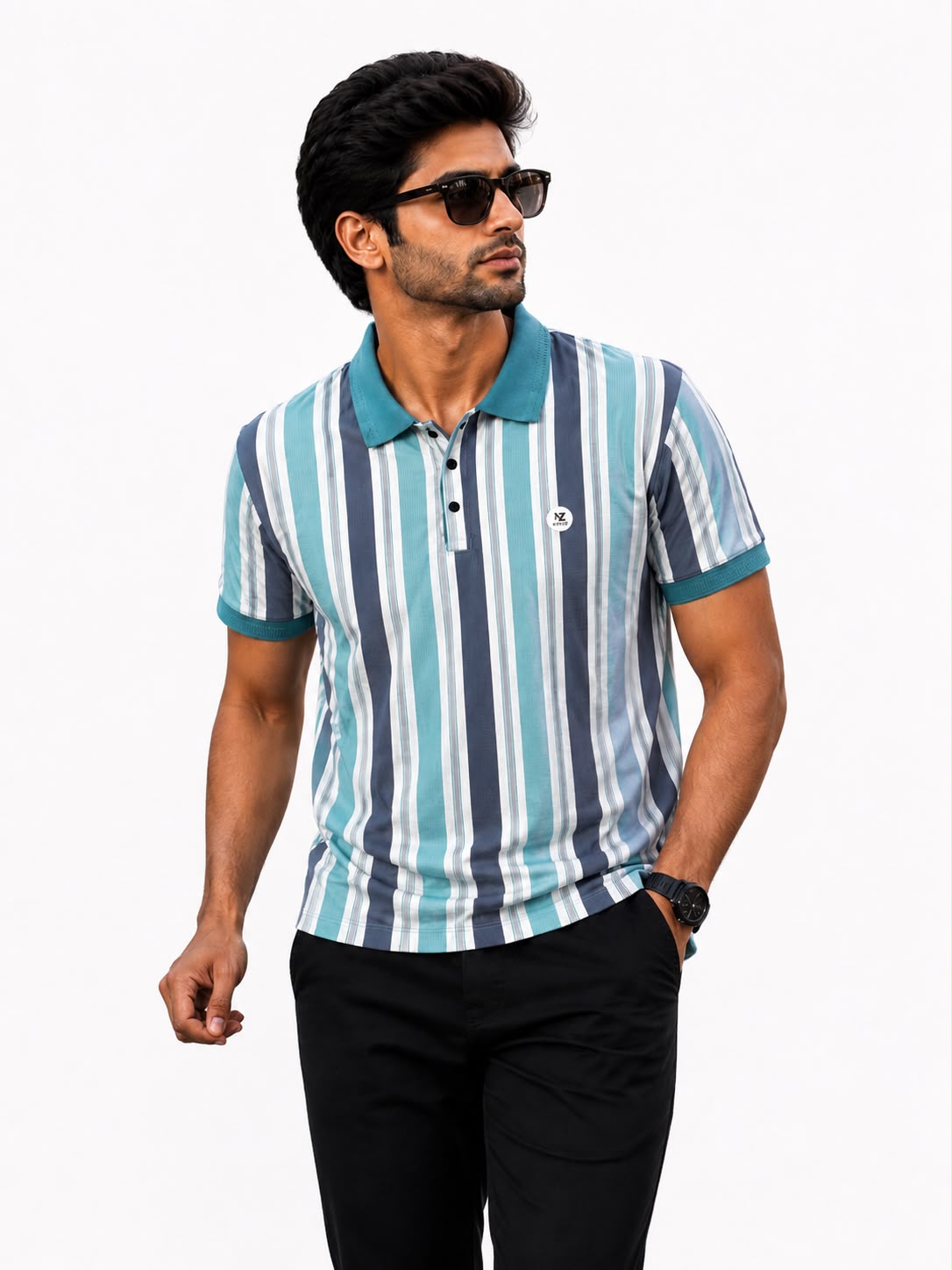 Newzy Waffle All-Over Printed Collar T-Shirt - Image 5