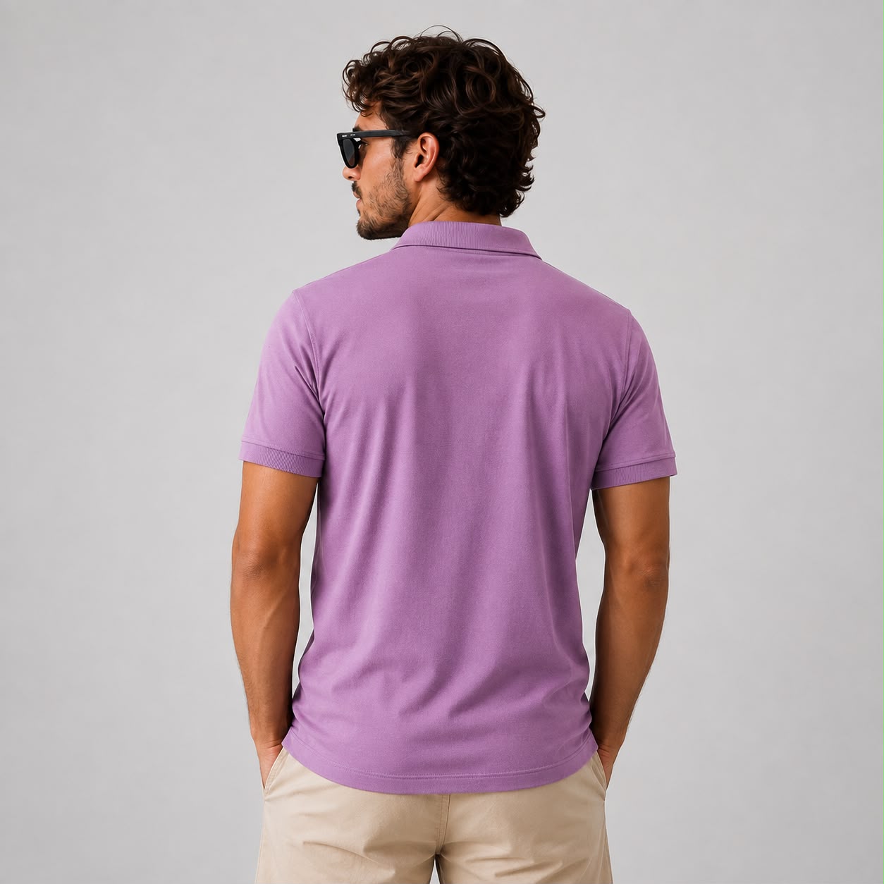 Men's Interlock Cotton Collar T-Shirt - Image 8