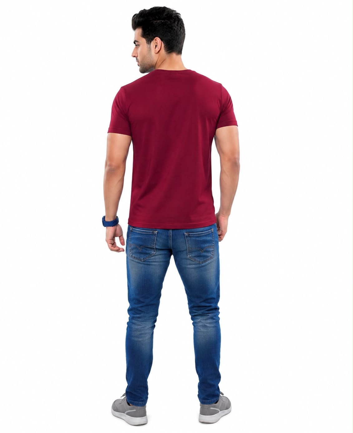 Newzy Plain Round Neck T-Shirt - Image 2