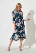 Jemimah Midi Teal Blush Floral